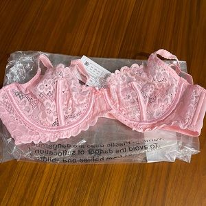 Lost Ink ASOS pink lace bra